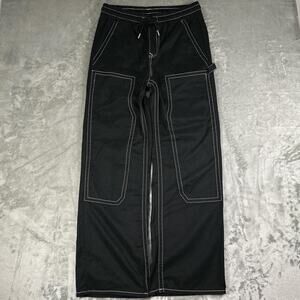 True Religion Vinny Ultra Baggy Black Double Knee Carpenter Pants Size 30
